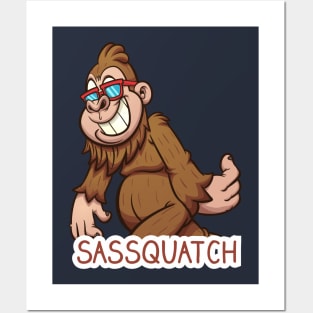 Sassquatch - Badass With An Attitude To Match  - White - Cartoon Posters and Art